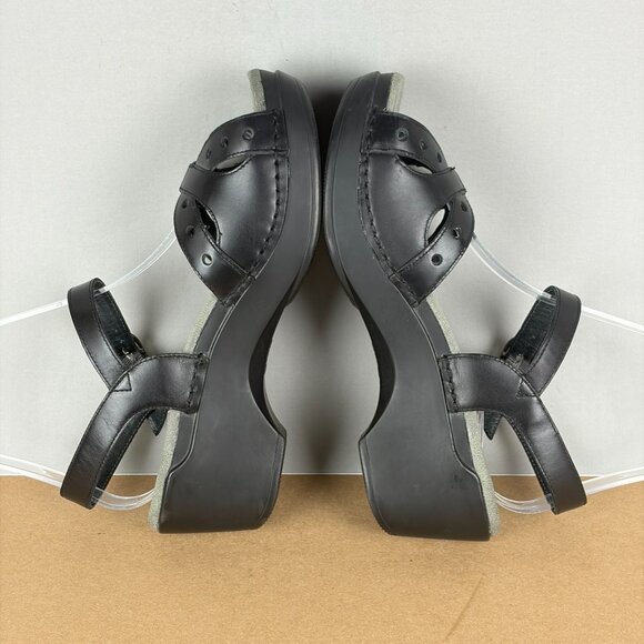 Dansko Sissy Leather Ankle Strap Sandals Womens 6 EU 36 Black Buckle Adjustable - Picture 6 of 10